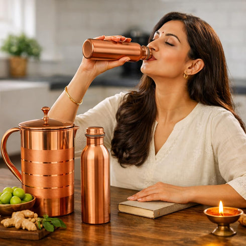 2 Litre Copper Jug & 1 Litre Bottle