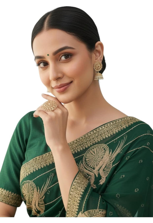 Vasthrlay Georgette Traditional Az Ys Pehenva Brown Rr Ethnic Wear