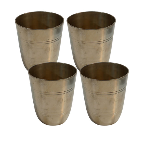 Pure Brass Bell Shape Water Glass | Pack of 4