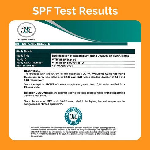 The Derma Co. 1% Hyaluronic Quick-Absorbing Sunscreen Spray