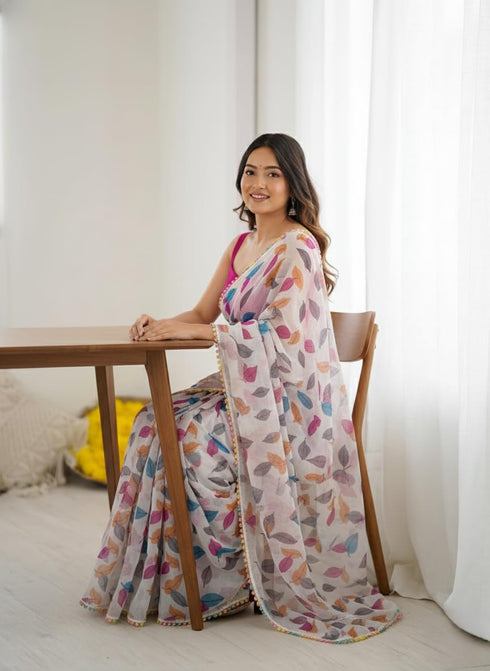 Vasthrlay Chiffon Unstitched Saree