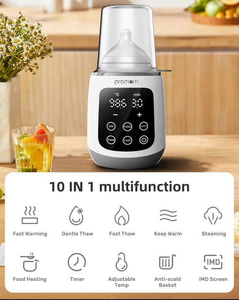 Promom Baby Bottle Warmer|10-In-1 Fast Baby Food HeaterAndThaw