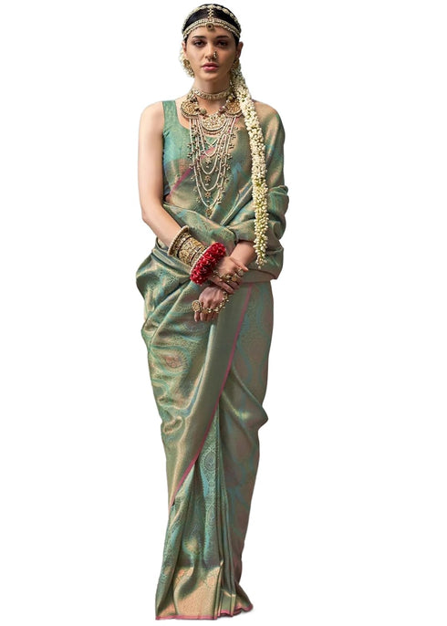 Vasthrlay Kanjivaram Unstitched Occasions Luxurious Saree