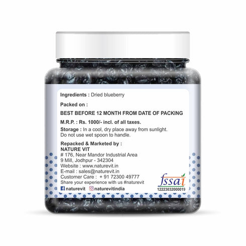 Nature Vit Dried Blueberries Healthy Snack Rich in Antioxidants