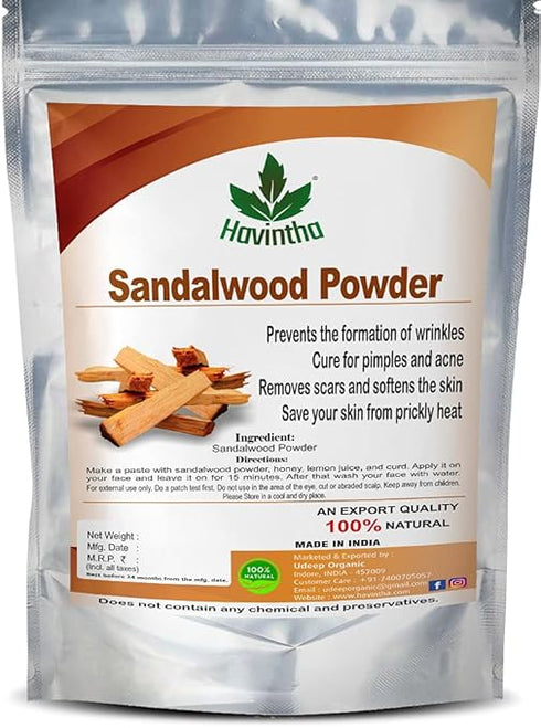 Havintha - Pure and Natural Sandal Wood Powder for Skin Care - Face Pack