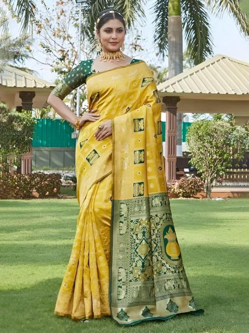 Vasthrlay Banarasi Traditional Unstitched Saree