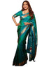 Vasthrlay Kanjivaram Paithani Unstitched Mahendi Ethnic Wear