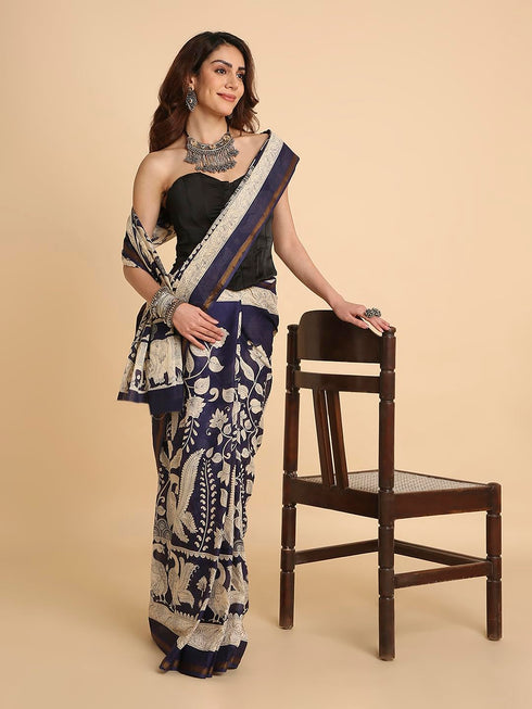 Vasthrlay Lightweight Breathable Traditional Printed Saree