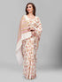 Vasthrlay Cotton Printed Mulmul Cream Saree