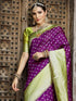 Vasthrlay Banarasi Jacquard Unstitched Red Saree