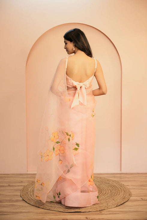 Vasthrlay Organza Painted Saree