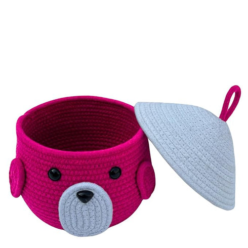 Multi-Purpose Cute Jute Basket with Lid Storage Baskets