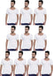 Dixcy Scott Cotton Plain/Solid Half Sleeve White Men's Vest - Pack of 10 (#Clasz-RNS-95 CM)