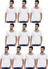 Dixcy Scott Cotton Plain/Solid Half Sleeve White Men's Vest - Pack of 10 (#Clasz-RNS-95 CM)