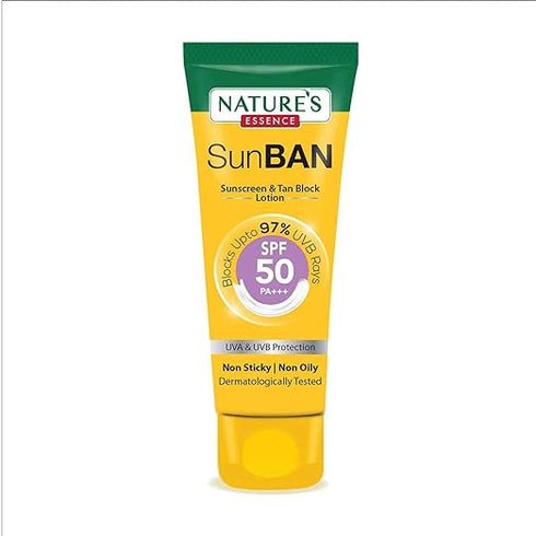 NATURES ESSENCE Sunban Spf 50 Pa+++ Sunscreen & Tan Block Lotion, 30Ml