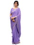 Vasthrlay Chiffon Jacquard Lavender Saree With Unstitched Blouse Piece