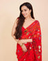 Vasthrlay Digital Georgette Unstitched White Free Ethnic Wear