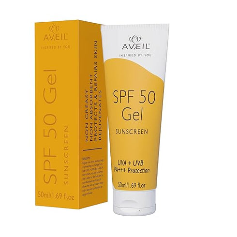 AVEIL SPF 50 Gel Sunscreen| Dermatologically Tested For All Skin Types