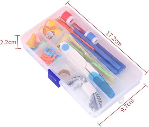 52 Piece Crochet Hook Set, 16 Sizes 0.6mm-8mm (L), Ergonomic Soft Plastic Handle