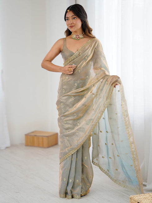 Vasthrlay Shimmer Embroidered Unstitched Kr Ethnic Wear