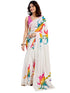 Vasthrlay Womens Printed Unstitched White Saree