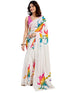 Vasthrlay Womens Printed White Saree With Pink Unstitched Blouse Piece