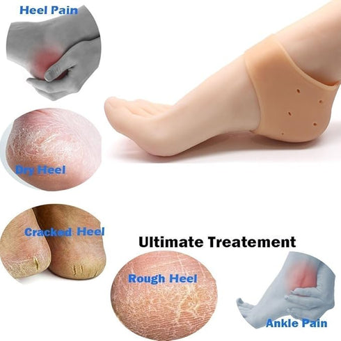 Purastep Silicone Gel Heel Pad Socks for Pain Relief - 1 Pair