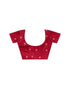 Vasthrlay Georgette Embroidery Red Saree With Unstitched Blouse Piece