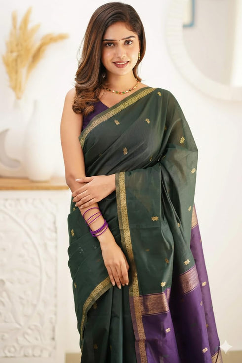 Vasthrlay Banarasi Unstitched Saree