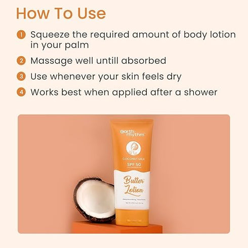 Earth Rhythm Coconut Milk Butter Body Lotion SPF 50 PA+++