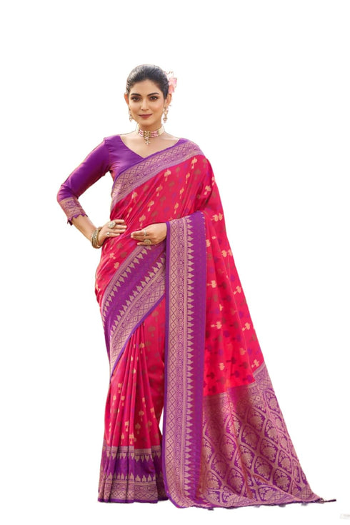 Vasthrlay Kanjivaram Unstitched Jacquard Stylish Saree