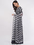 Vasthrlay Black Womens Printed Linen Saree With Unstitched Blouse Piece