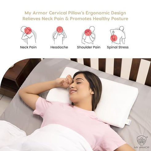 MY ARMOR Cervical Pillow for Neck Pain 2 Years Warranty