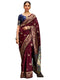Vasthrlay Weaving Paithani Unstitched Maroon Saree