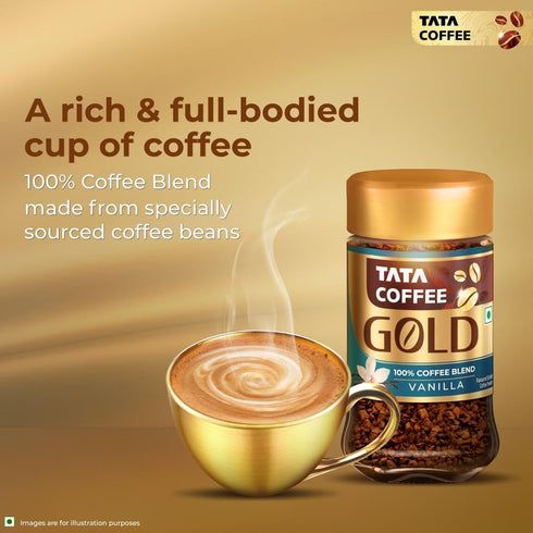 Tata Coffee Gold Vanilla Flavoured Instant Coffee 50g Jar