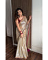 Vasthrlay Wine Embroidery Unstitched Saree