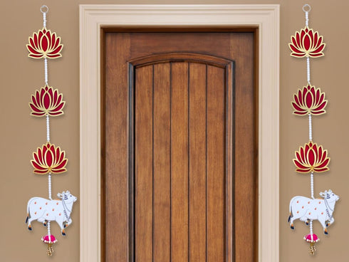 Lotus with Pichwai Cow Wall & Door Hanging