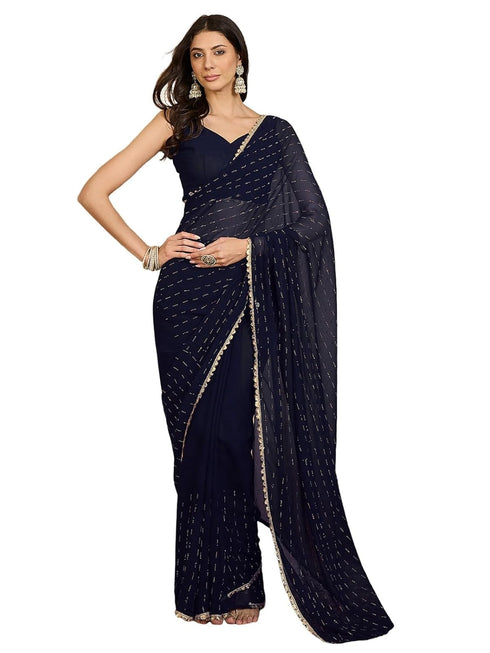 Vasthrlay Georgette Black Saree