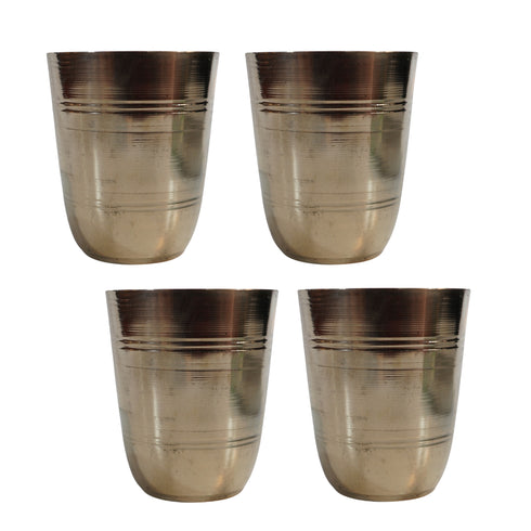Pure Brass Bell Shape Water Glass | Pack of 4