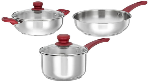 Stainless Steel 3 Piece Cookware Set, Three Layer Impact Forged, 3000 ml, 3 Pcs