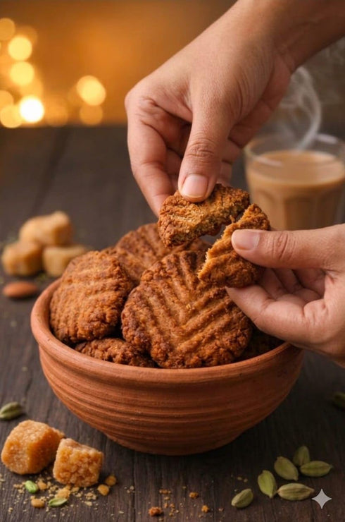 Swaadisht Upahar Desi Ghee Gud Thekua (No Maida) Traditional Bihari Cookie 300g