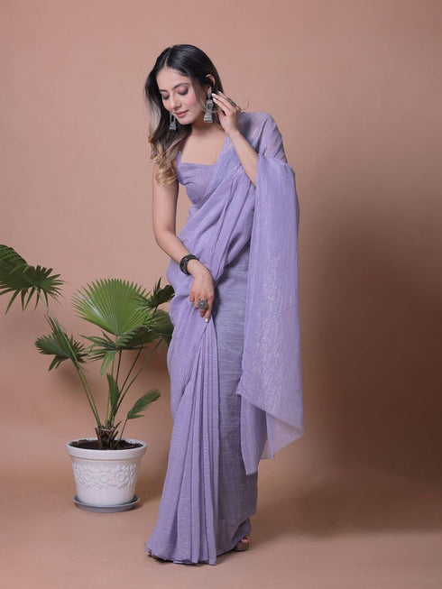 Vasthrlay Lavender Unstitched Saree