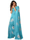 Vasthrlay Chanderi Printed Sky Blue Saree With Unstitched Blouse Piece