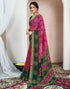 Vasthrlay Chiffon Bandhani Unstitched Yellow Saree