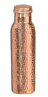 Hammered and Plain Copper Water Bottle Combo Set, 900Ml