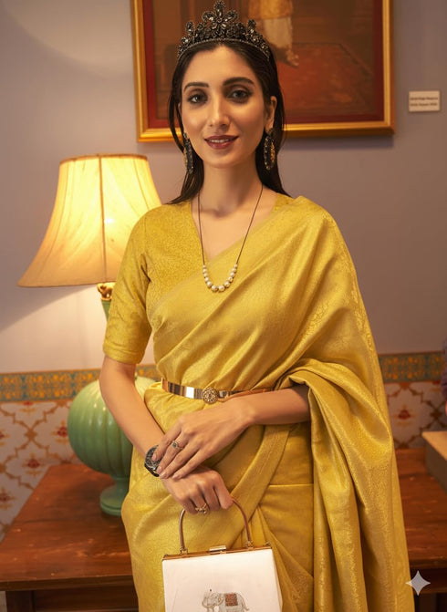 Vasthrlay Banarasi Unstitched Saree