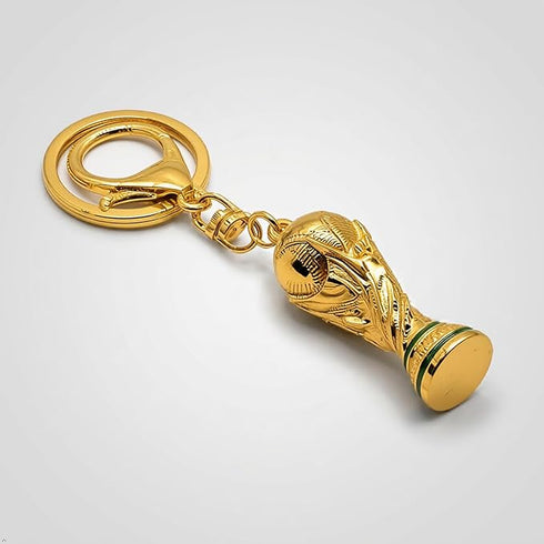 Gold Trophy Keychain Mini Football Cup Charm | Metal Key Ring