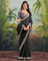 Vasthrlay Georgette Embroidery Unstitched Green Saree