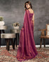 Vasthrlay Kanjivaram Banarasi Deep Purple Saree With Unstitched Blouse Piece