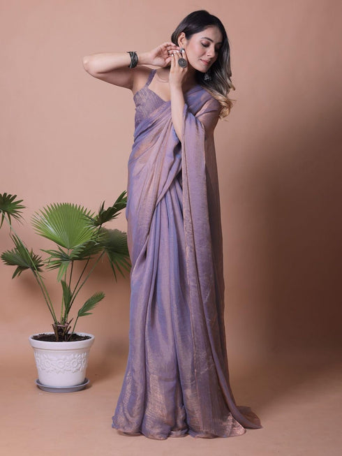 Vasthrlay Lavender Unstitched Saree